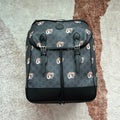 GUCCI TIGER PRINT MEDIUM BACKPACK 43 IN BLACK CANVAS AND LEATHER TRIM