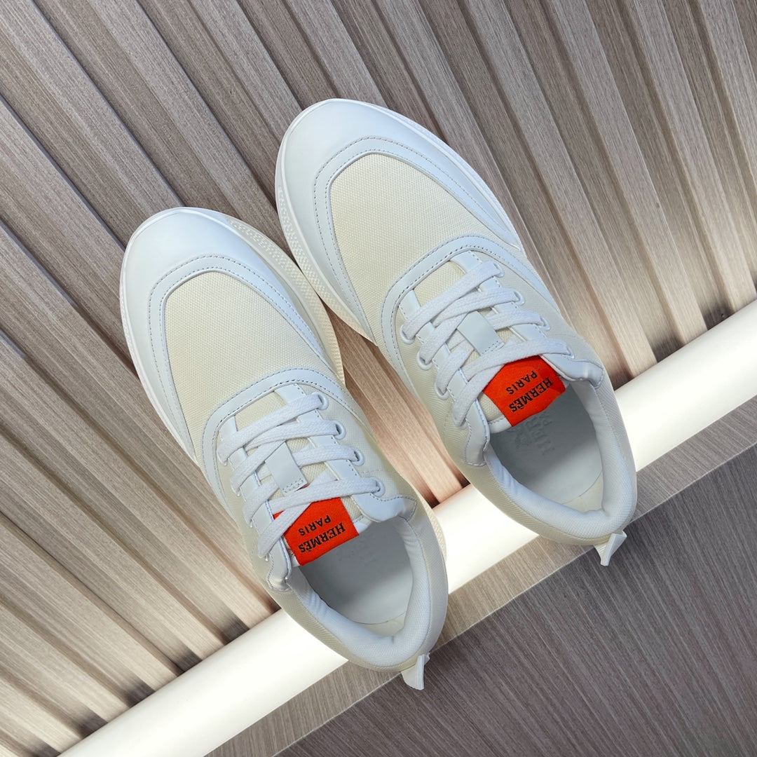 HERMES GIGA SNEAKER BLUE PASTEL PINK WHITE CALFSKIN
