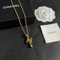Chanel Gold-Tone CC Pendant Necklace