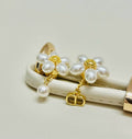 Dior Flower Pearl Gold Earrings 824