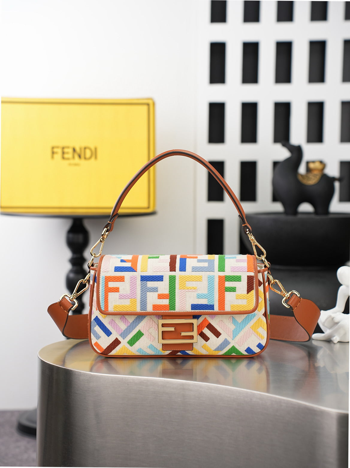 Fendi Multicolor FF Logo Shoulder Bag