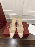 Gucci GG Monogram Pointed-Toe Slingback Shoes