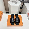 Hermès Black Slide Sandals