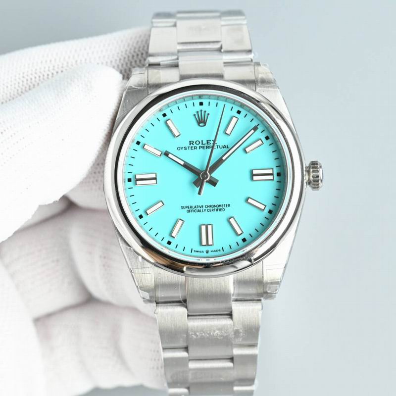 Rolex Oyster Perpetual Watch – Turquoise Blue Dial, Stainless Steel Oyster Bracelet