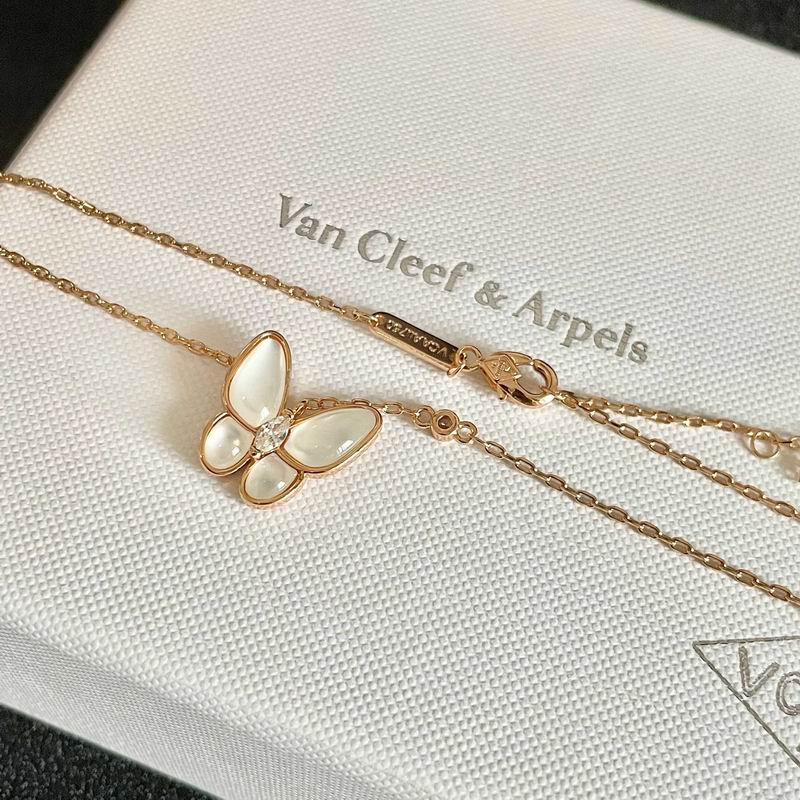 Van Cleef & Arpels Butterfly Motif Pendant Necklace
