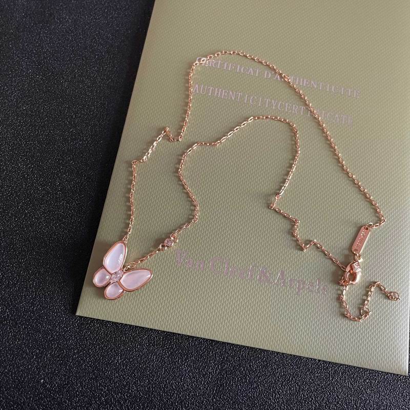 Van Cleef & Arpels Butterfly Motif Pendant Necklace