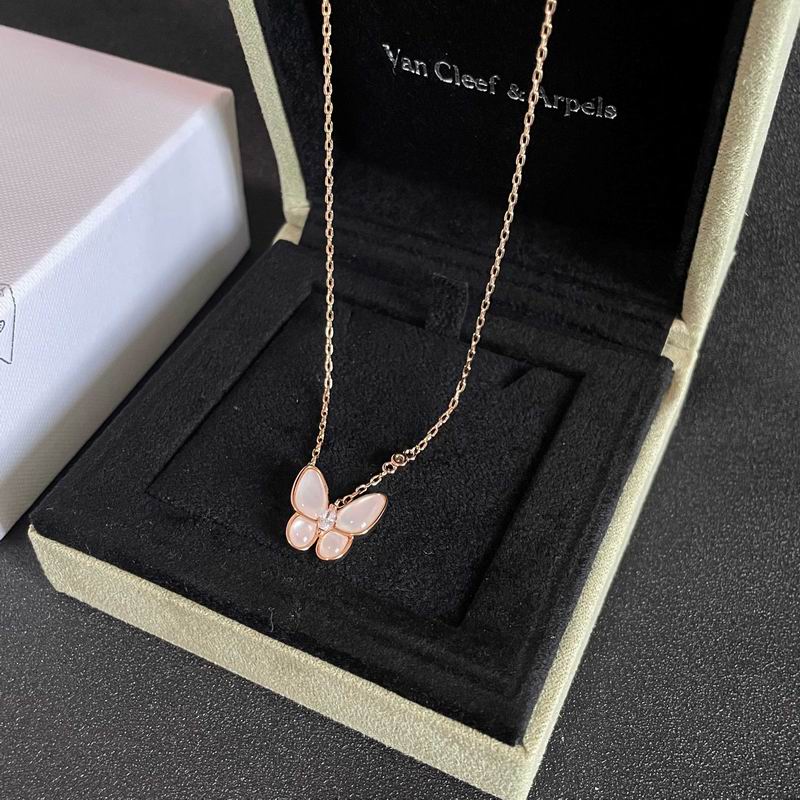 Van Cleef & Arpels Butterfly Motif Pendant Necklace