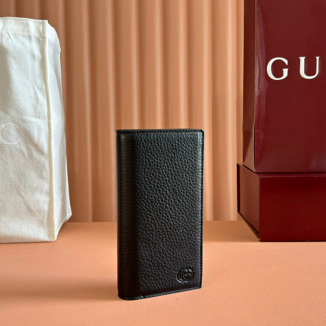 GUCCI LONG CARD 19 BLACK IN CALFSKIN CASE WITH  LOGO