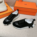 HERMES MAINLAND SNEAKER IN BLACK SUEDE AND CALFSKIN