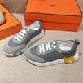 HERMES MAINLAND SNEAKER IN ASH GRAY SUEDE AND SHARK GRAY BREATHABLE MESH FABRIC 959350